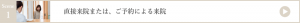 直接来院または、ご予約による来院